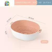 双层洗菜盆塑料厨房家用创意淘米洗菜筐菜篮子收纳盘水果盆 FENGHOU 小号灰色洗菜篮洗菜篮