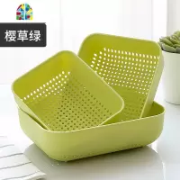 三件套洗水果双层洗菜盆淘菜洗水果菜篓子漏水家用厨房 FENGHOU 果篮三件套(浅藕粉)洗菜篮洗菜篮