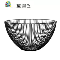 北欧铁艺水果篮 创意收纳沥水篮家用客厅茶几果盘镂空果盆 FENGHOU 钢筋篮黑色洗菜篮洗菜篮