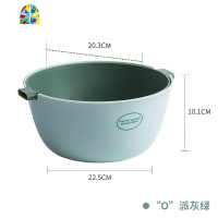 洗菜盆厨房洗水果双层塑料水果盘客厅家用创意北欧风格 FENGHOU U派灰白洗菜篮洗菜篮