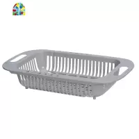 可伸缩洗菜盆厨房水淘菜餐具子塑料多功能水果收纳筐 FENGHOU 米色洗菜篮洗菜篮