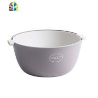 厨房洗菜盆塑料双层家用大号菜篮子多功能圆形洗水果盆果盘 FENGHOU 浅绿组合套装洗菜篮洗菜篮