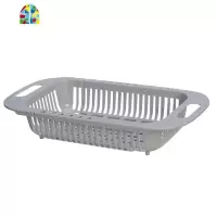 可伸缩洗菜盆厨房水淘菜餐具子塑料多功能水果收纳筐 FENGHOU 白色洗菜篮洗菜篮