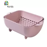 优思居 多功能洗菜盆塑料双层 家用客厅果盘厨房洗菜沥水盆 FENGHOU 绿色洗菜篮洗菜篮