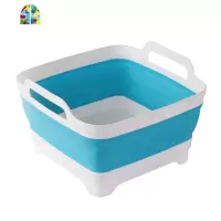 可折叠洗菜盆厨房家用塑料多功能伸缩洗水果盘收纳加厚筐 FENGHOU 粉白色洗菜篮洗菜篮
