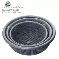 厨房塑料洗菜篮镂空水果蔬菜沥水收纳篮套装圆形塑料沥水筛洗菜盆 FENGHOU 深蓝三件套