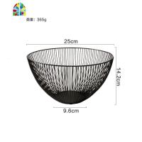 北欧风简约铁艺客厅水果篮 创意沥水篮果盆零食盘收纳篮子 FENGHOU 圆形水果篮洗菜篮洗菜篮