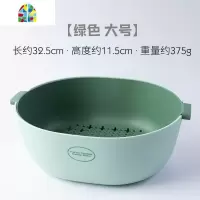 水果篮家用洗菜盆客厅果篮子北欧水果盘厨房创意双层洗菜篮 FENGHOU 摩登蓝[大号椭圆]