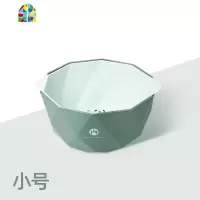 北欧创意塑料洗菜盆客厅家用洗水果篮双层厨房淘米收纳 FENGHOU 暗夜绿小号[双层加厚]洗菜篮洗菜篮