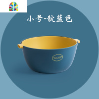 家用厨房洗菜盆双层洗菜篮塑料沥水筐客厅洗水果 FENGHOU 双色圆形小号(浅绿)