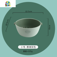 家用塑料双层洗水果篮子厨房大号菜蓝洗菜盆创意客厅水果盘 FENGHOU 豆沙色-小号洗菜篮洗菜篮