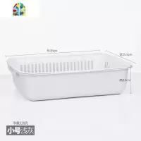 双层沥水盆塑料碗筷滤水篮子漏盆水果蔬菜筛筐大号长方形家用创意 FENGHOU 双层方形小号浅灰洗菜篮洗菜篮