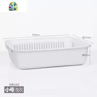双层沥水盆塑料碗筷滤水篮子漏盆水果蔬菜筛筐大号长方形家用创意 FENGHOU 双层方形小号蓝色洗菜篮洗菜篮