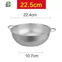 不锈钢漏盆沥水盆洗菜篮水果盘洗米盆筛漏网盆沥水篮家用厨房 FENGHOU 31.5cm多用篮(单个装)