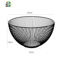 北欧铁艺水果篮 创意收纳沥水篮家用客厅茶几果盘镂空果盆 FENGHOU 多边形矮款洗菜篮洗菜篮