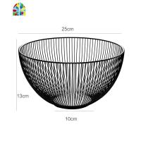 北欧铁艺水果篮 创意收纳沥水篮家用客厅茶几果盘镂空果盆 FENGHOU 黑色洗菜篮洗菜篮