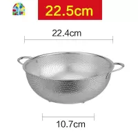 不锈钢漏盆沥水盆洗菜篮水果盘洗米盆筛漏网盆沥水篮家用厨房 FENGHOU 22.5cm多用篮(单个装)