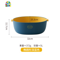 净浥 塑料控水 厨房洗菜盆水漏水篮菜篮子洗菜水果篮 FENGHOU 椭圆形绿色洗菜篮洗菜篮