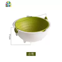 创意双层洗菜洗水果洗菜盆厨房家用客厅水果盘菜篮塑料现代 FENGHOU 舒心绿(小号)洗菜篮洗菜篮