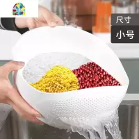 淘米洗米筛洗菜盆家用厨房塑料漏水白色圆形小号 FENGHOU 梨白色[小号][加密孔款]洗菜篮洗菜篮