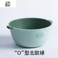 家用淘米双层洗菜篮厨房洗菜盆子创意现代水果盘客厅干果盆 FENGHOU O型水果北欧红