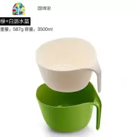 洗水果双层洗菜盆厨房客厅家用创意水果盘洗菜篮子 FENGHOU [白+绿]套装