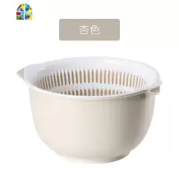 创意双层素色洗菜盆客厅水果盘家用塑料菜篮子洗菜篮漏盆 FENGHOU 灰色