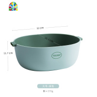 洗菜盆厨房双层塑料洗水果洗菜筐多功能水果盘客厅家用 FENGHOU 灰色组合洗菜篮洗菜篮