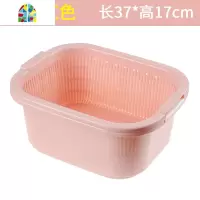 双层洗菜篮创意漏盆塑料菜篮子厨房洗菜盆水果盆水果篮 FENGHOU 特大号双层红色