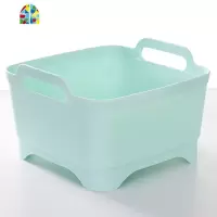 塑料洗菜盆厨房家用大号沥水盆滴漏盆洗碗盆水果盆洗菜篮子 FENGHOU 淡蓝
