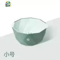 网红ins水果盘客厅家用厨房北欧风格洗水果双层塑料洗菜盆 FENGHOU 拿铁粉大号洗菜篮洗菜篮