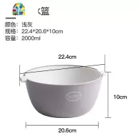 北欧风双层塑料沥水篮厨房洗菜篮多功能洗水果篮子家用创意水果盆 FENGHOU 大号沥水篮-深红