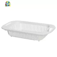 可伸缩洗菜盆塑料淘菜盆子水果收纳筐厨房水洗碗池碗筷架 FENGHOU 北欧白洗菜篮洗菜篮