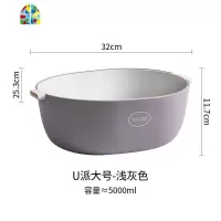 双层网红水果盘家用厨房洗菜盆客厅收纳水果盘 FENGHOU 小号-浅灰洗菜篮洗菜篮