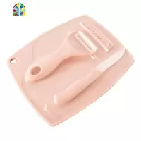削皮器陶瓷刀厨房三件套多功能刀具家用刀刀套装蔬果刨丝器瓜果刀 FENGHOU 北欧粉三件套
