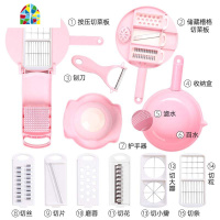 瓜刨器切蔬菜成丝的工具刨丝刨皮盒子厨房切菜器切片器切丝器1 FENGHOU 绿色十种刀片带压板