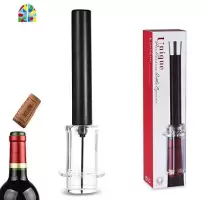 红酒开瓶器红酒创意带割纸刀酒具针式启瓶器送割刀 FENGHOU 黑色塑料气压+割刀