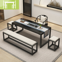 逸家伴侣新中式实木原木茶桌椅组合办公室功夫喝泡茶桌简约禅意茶艺台茶几