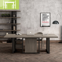 逸家伴侣北欧创意实木电脑桌loft办公桌工业风桌椅简约现代老板桌单人书桌