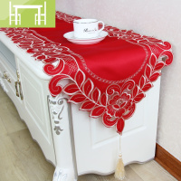 逸家伴侣大红色喜庆结婚庆礼品用品电视柜盖布艺床头柜罩梳妆台桌布台布