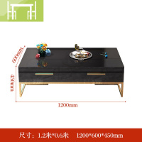 逸家伴侣轻奢茶几电视柜现代简约客厅黑色金属港式家具后现代电视柜套装组