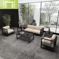 逸家伴侣新中式沙发组合现代中式禅意中国风办公室茶室会所仿古办公沙发