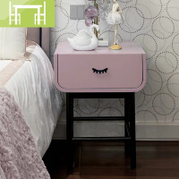 逸家伴侣全实木床头柜配套样板房公主房女童房北欧简约现代轻奢床头储物柜