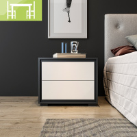 逸家伴侣北欧新款哑光创意简约现代卧室迷你小柜子储物柜黑白色床头柜