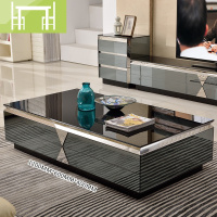 逸家伴侣电视柜茶几组合套装后现代简约家具小户型钢化玻璃轻奢电视机柜
