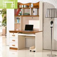 逸家伴侣台式电脑桌带书柜书架地中海风格家用转角书桌组合一体学生学习桌