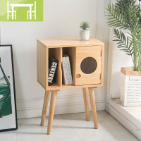 逸家伴侣北欧实木家具卧室床头柜唱片机柜客厅沙发边柜杂志柜小户型家书柜