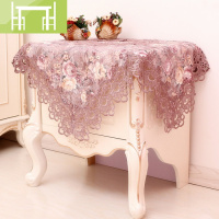 逸家伴侣欧式田园布艺床头柜绣花防尘盖布罩圆形五斗柜蕾丝洗衣机盖巾桌布