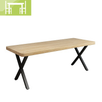 逸家伴侣实木长条书桌带书架电脑台式桌双人一字板家用简欧办公桌转角桌电脑桌