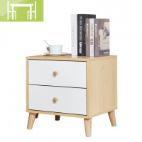 逸家伴侣北欧床头柜现代简约ins网红实木腿收纳柜原木白储物柜轻奢型